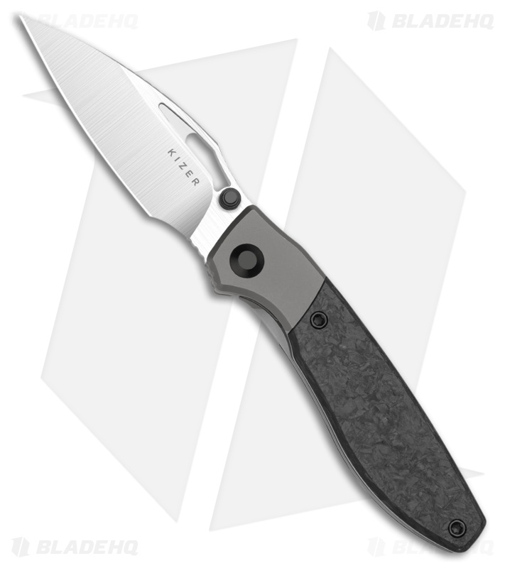 Kizer Shrike Pocket Knife | Titanium + Carbon Fiber | Satin