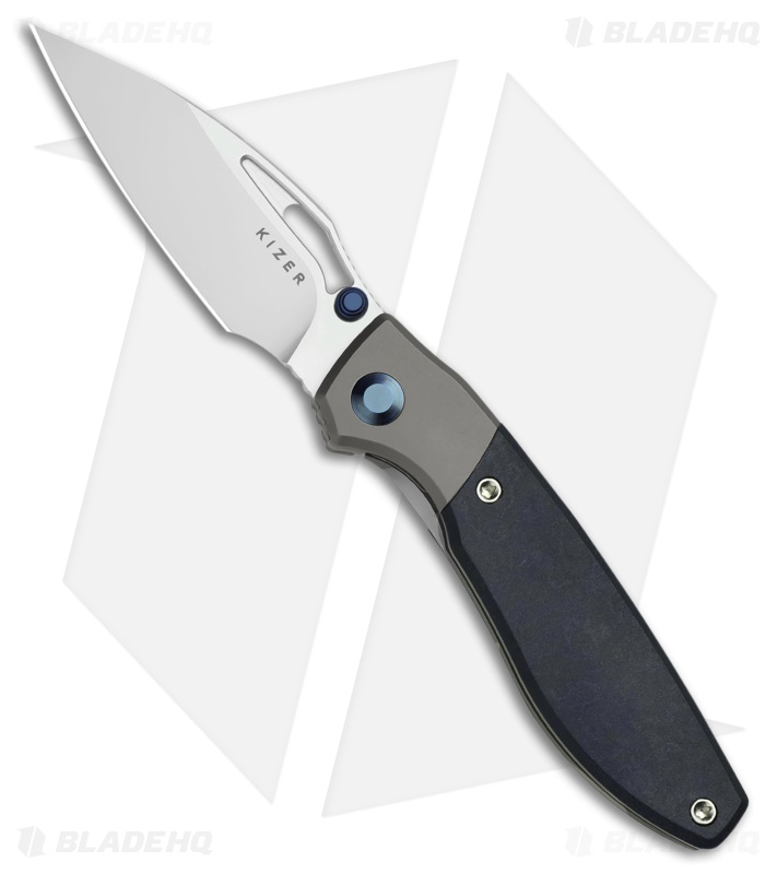 【ＫＩＳＨＩＲ A】 Kizer Shrike Pocket Knife | Titanium Blue Richlite | Stonewash