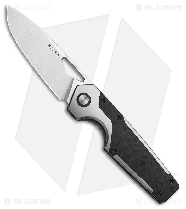 Kizer Serpentine Frame Lock Knife Titanium/Carbon Fiber (3.5" Satin Elmax)