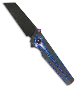 Kizer Staff Frame Lock Knife Titanium/Crystallized Ti (3" Acid-Washed Damascus)