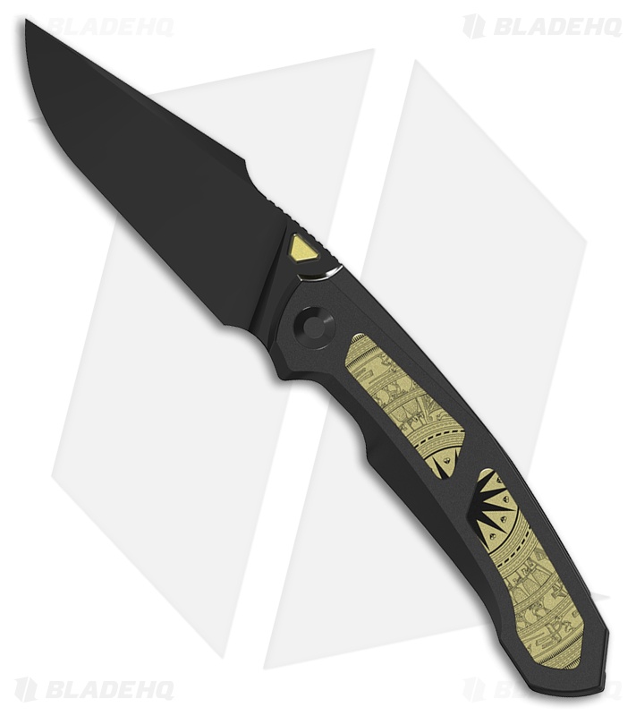 【KRAZY BEE】 FUSHICHOURUSHGUARD XL Kizer Cutlery Feweed XL | Black Ti/Gold Al | Matte DLC