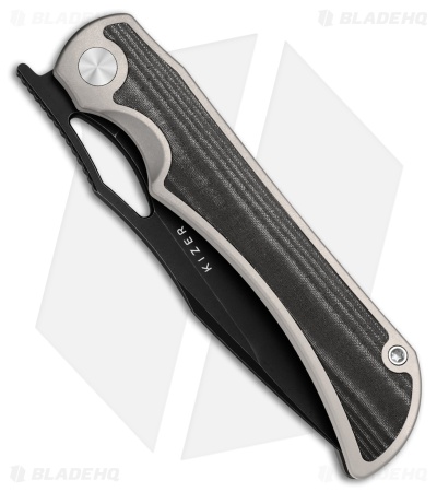 Kizer Allure Liner Lock Knife Titanium + Norplex UltreX Micarta (3.5" Black SW)