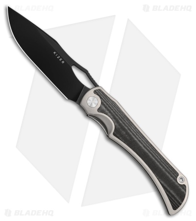 Kizer Allure Liner Lock Knife Titanium + Norplex UltreX Micarta (3.5" Black SW)