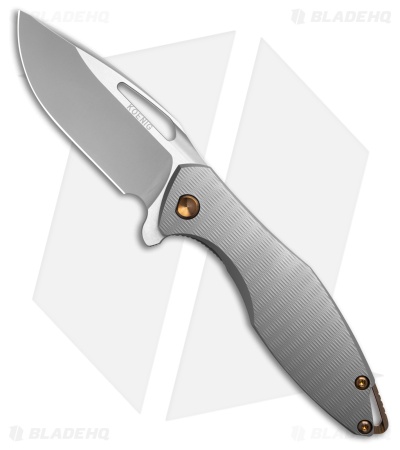 Koenig Arius Frame Lock Flipper Knife Ti Plexa Pattern w/Bronze HW