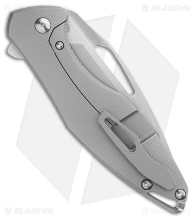 Koenig Arius Frame Lock Knife Patterned Titanium (3.5" Bead Blast M390)
