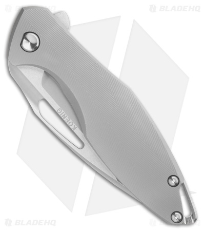 Koenig Arius Frame Lock Knife Patterned Titanium (3.5" Bead Blast M390)