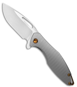 Koenig Arius Frame Lock Knife Plexa Pattern Titanium Bronze Hardware (3.5" BB)