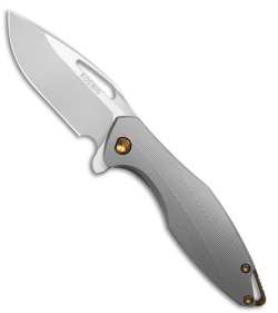 Koenig Mini Arius Frame Lock Corda Pattern Titanium Bronze Hardware
