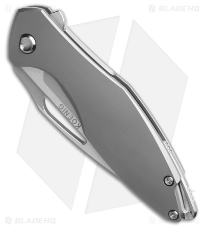 Koenig Mini Arius Flipper Frame Lock Knife Titanium Raw Hardware (3" BB)