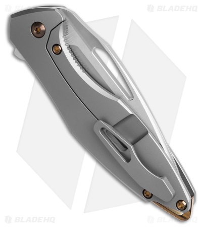 Koenig Mini Arius Flipper Frame Lock Knife Titanium Bronze Hardware (3" BB)