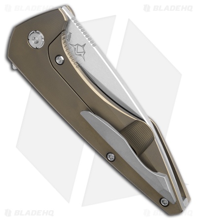 Koenig Mini Goblin Frame Lock Knife Bronze Titanium + Silver Hardware (3" Washed