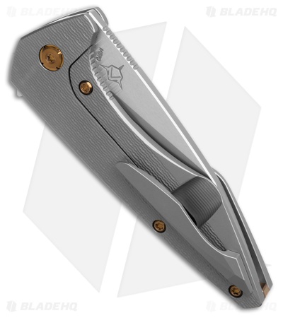 Koenig Mini Goblin Frame Lock Knife PCF Pattern Ti Bronze HW (3" Burnished PF)