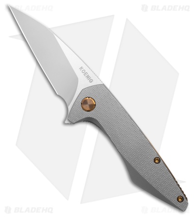 Koenig Mini Goblin Frame Lock Knife PCF Pattern Ti Bronze HW (3" Burnished PF)