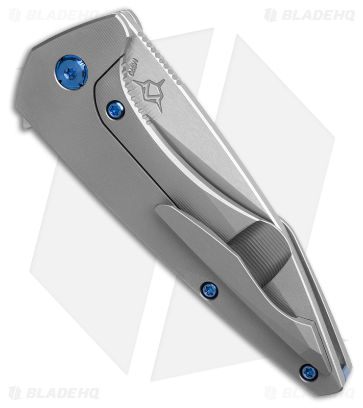 Koenig Mini Goblin Frame Lock Knife Smooth Pattern Ti w/Blue Hardware (3" SW)