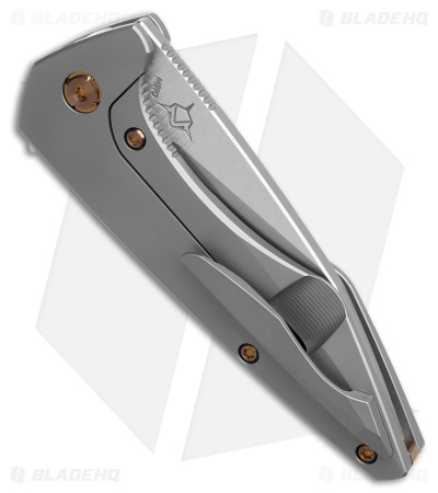 Koenig Mini Goblin Frame Lock Knife Titanium + Bronze Hardware (3" Burnished PF)
