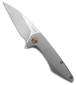 Koenig Mini Goblin Frame Lock Knife Titanium + Bronze Hardware (3" Burnished PF)