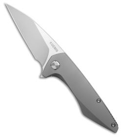 Koenig Mini Goblin Frame Lock Knife Titanium + Silver Hardware (3" Burnished PF)