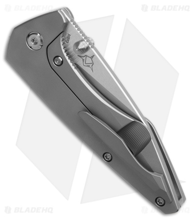 Koenig Mini Goblin Frame Lock-Thumb Stud TI + Silver Hardware (3" Burnished PF)