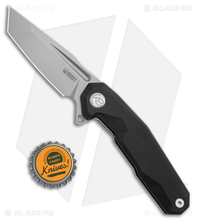 Kubey Carve Nest Liner Lock Knife Black G-10 (3.5" Satin)