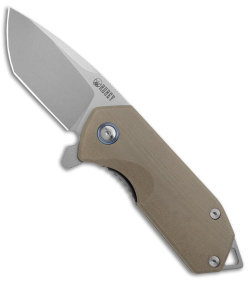 Kubey Campe Nest EDC Liner Lock Knife Tan G-10 (2.3" Satin)