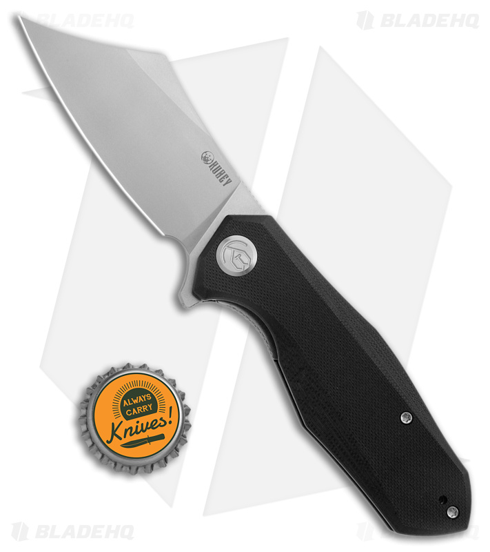Kubey Echo Nest Cleaver Liner Lock Knife Black G-10 (3.2" Stonewash)  