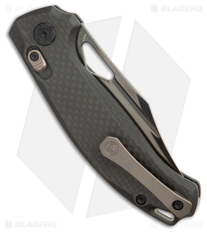 Kunwu DJANGO Clip Point XT Lock Knife Blk Carbon Fiber (3.2" Black ELMAX) X707F