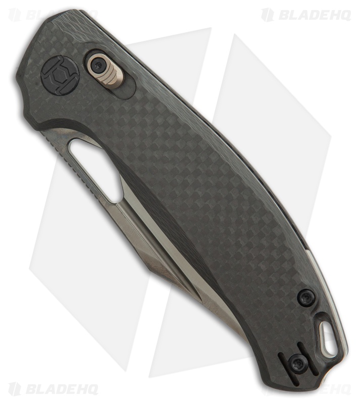 Kunwu DJANGO Clip Point XT Lock Knife Blk Carbon Fiber (3.2" Black ELMAX) X707F
