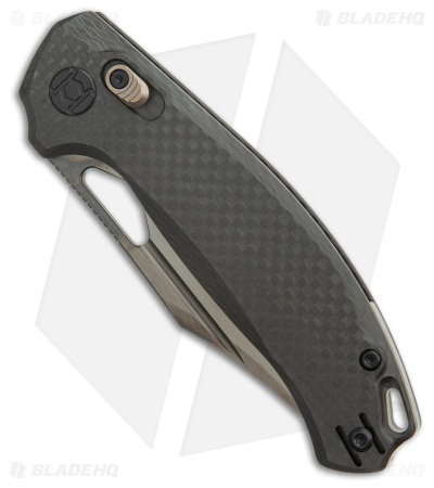 Kunwu DJANGO Clip Point XT Lock Knife Blk Carbon Fiber (3.2" Black ELMAX) X707F