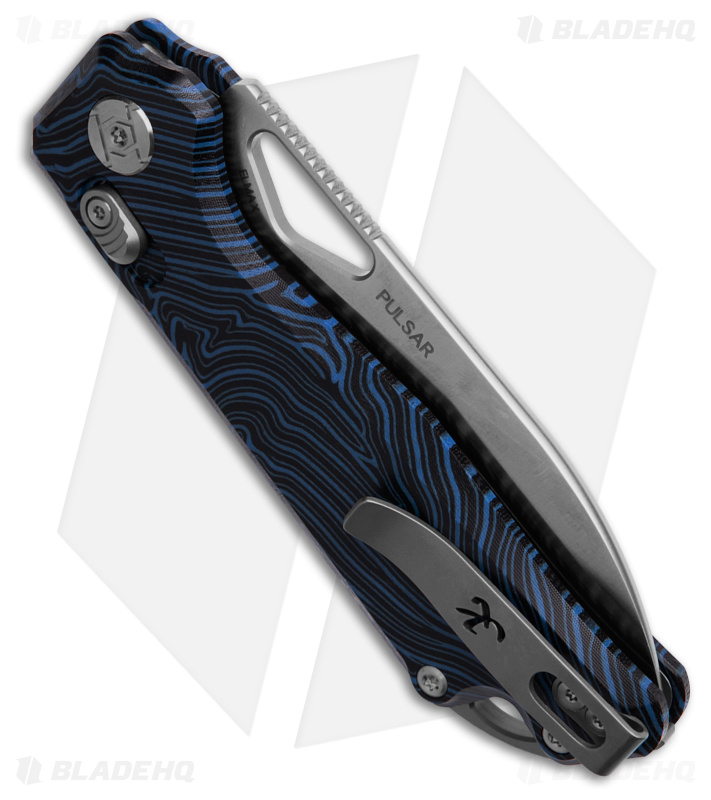 Kunwu Knives PULSAR Blue GMascus G-10 (Elmax) - Blade HQ