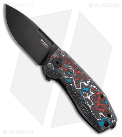 LionSteel Nano Frame Lock Knife Black Ti + Nebula Carbon Fiber (2.6" Old Black)