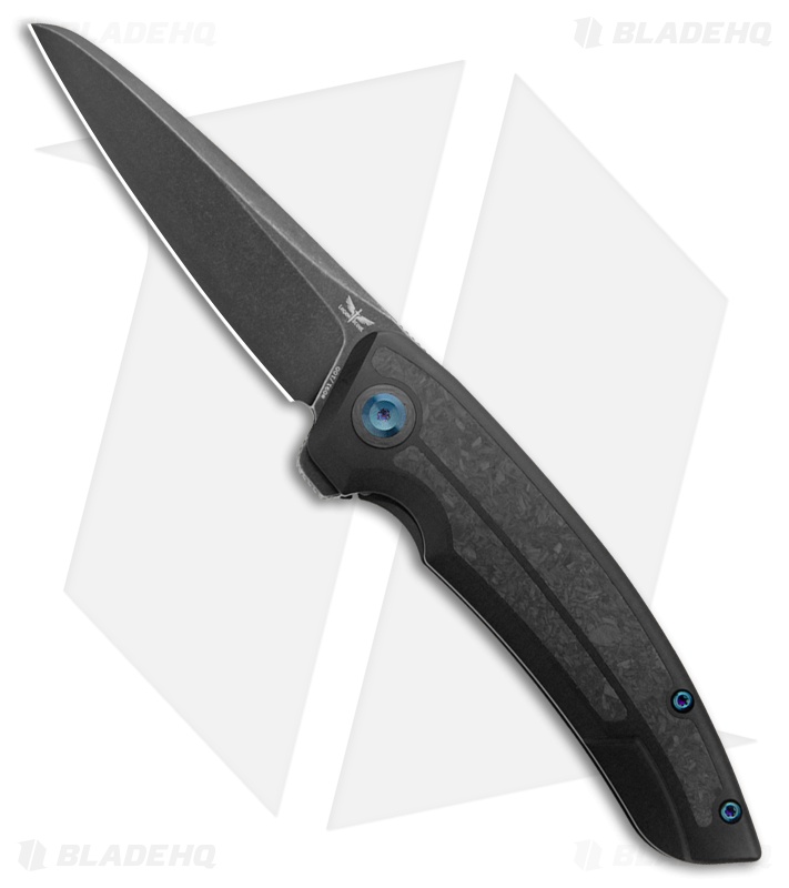 Legion Steel The Asgeir Frame Lock Knife Black Ti + Shred CF (3.5" Black SW)