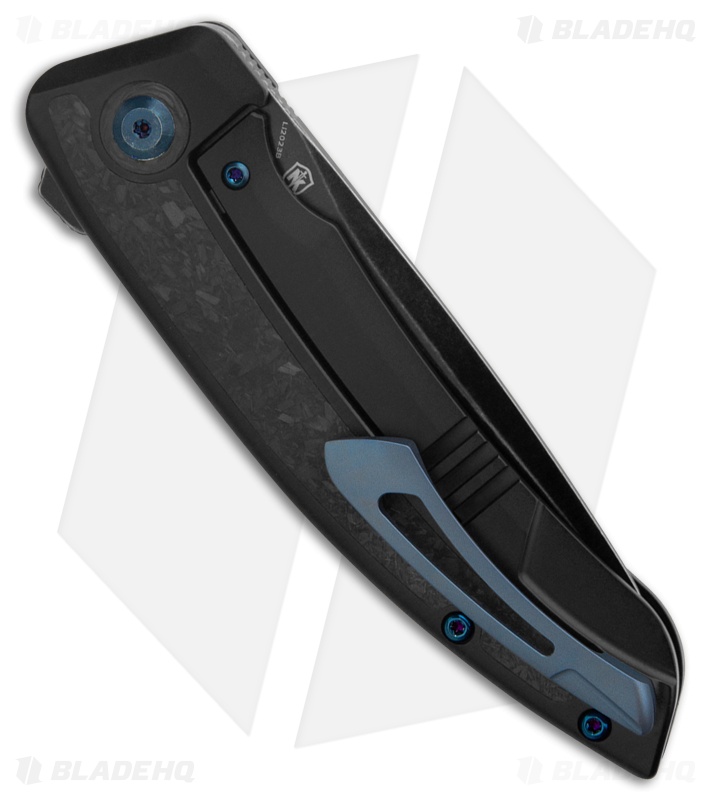 Legion Steel The Asgeir Frame Lock Knife Black Ti + Shred CF (3.5" Black SW)