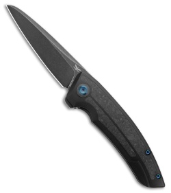 Legion Steel The Asgeir Frame Lock Knife Black Ti + Shred CF (3.5" Black SW)