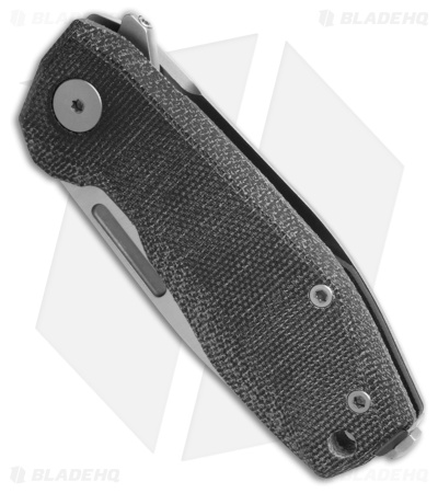 LionSteel Nano Frame Lock Knife Black Canvas Micarta (2.75" Satin MagnaCut)