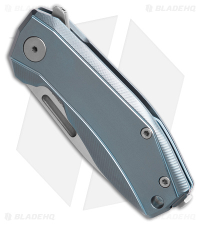 LionSteel Nano Frame Lock Knife Blue Titanium (2.75" Satin MagnaCut)