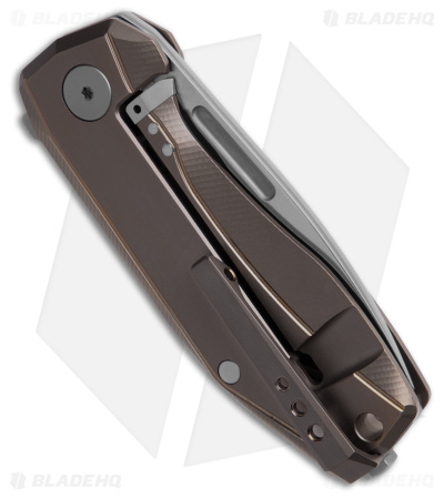 LionSteel Nano Frame Lock Knife Bronze Titanium (2.75" Satin MagnaCut)