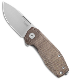 LionSteel Nano Frame Lock Knife Natural Canvas Micarta (2.75" Satin MagnaCut)