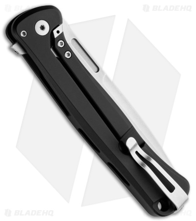 LionSteel Knives Skinny MagnaCut Drop Point Frame Lock Knife Black Al (3.3" SW)