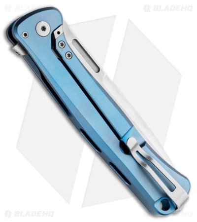 LionSteel Knives Skinny MagnaCut Frame Lock Knife Black/Blue Ti (3.3" Satin)