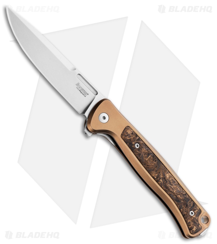 LionSteel Knives Skinny MagnaCut Frame Lock Knife Bronze Titanium (3.3" Satin)