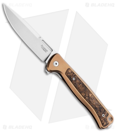 LionSteel Knives Skinny MagnaCut Frame Lock Knife Bronze Titanium (3.3" Satin)