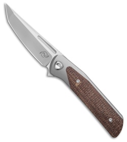 Liong Mah Design Warrior 3 Frame Lock Knife Burlap Micarta (3.5" Satin)