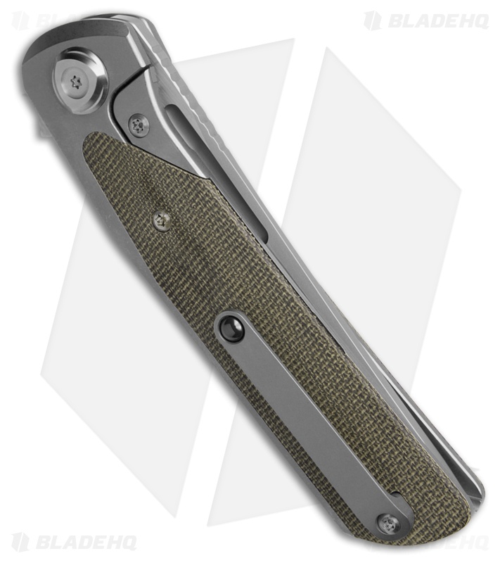 Liong Mah Design Warrior 3 Frame Lock Knife Green Micarta (3.5" Satin)