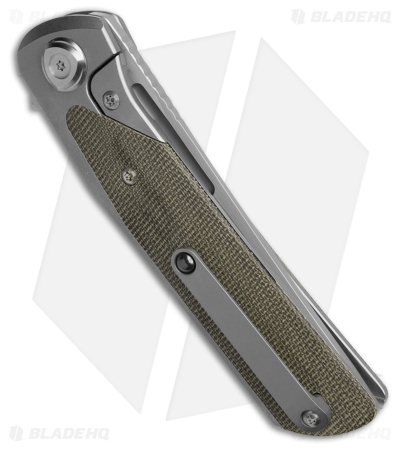 Liong Mah Design Warrior 3 Frame Lock Knife Green Micarta (3.5" Satin)