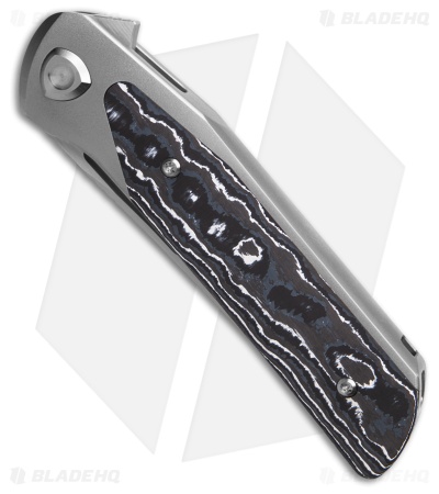 Liong Mah Design Warrior 3 Frame Lock Knife White Storm CF (3.5" Satin)