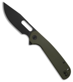 Liong Mah Eutektik Trinity Liner Lock Knife OD Green G-10 (3.6" Black 14C28N)