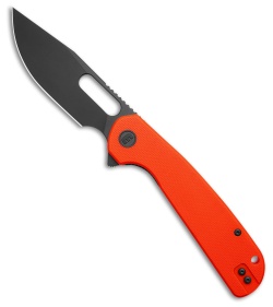 Liong Mah Eutektik Trinity Liner Lock Knife Orange G-10 (3.6" Black 14C28N)