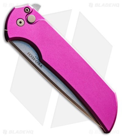 Pro-Tech Mordax Button Lock Knife Purple Aluminum (3.5" Stonewash MagnaCut)