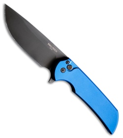 Pro-Tech Mordax Button Lock Knife Solid Blue Aluminum (3.5" DLC MagnaCut)