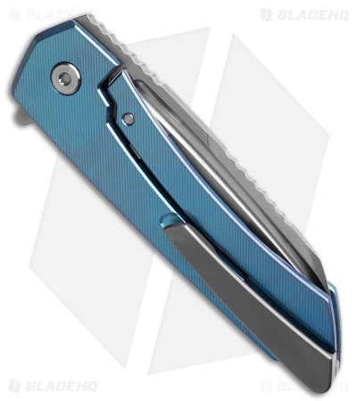 MachineWise Mojave Flipper Knife Ice Blue Fade Fine Step Ti (3.50" SW S90V)